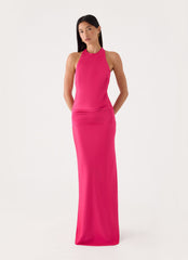 Zarita Halter Maxi Dress - Fuchsia