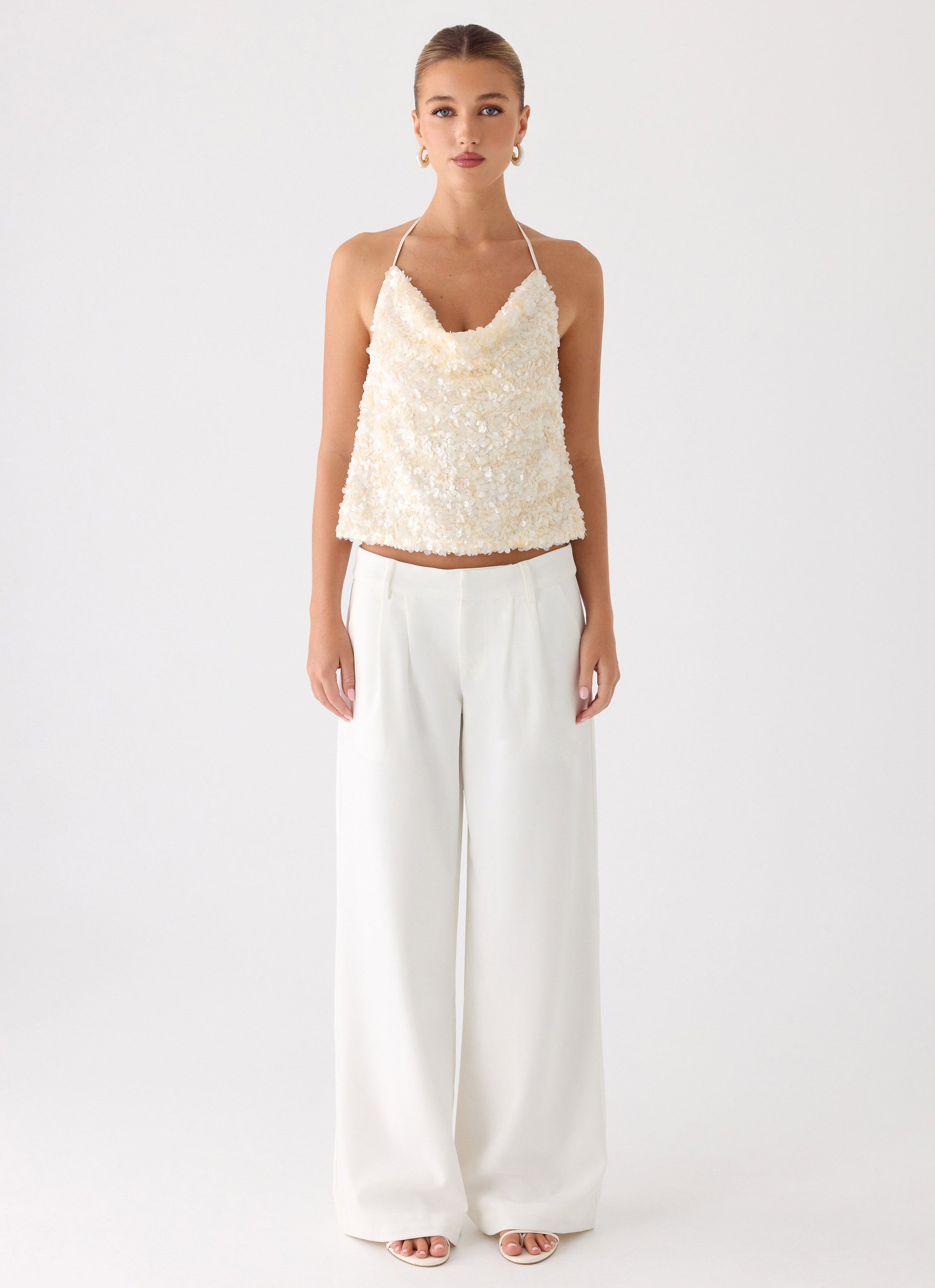 Amelita Sequin Top - Ivory