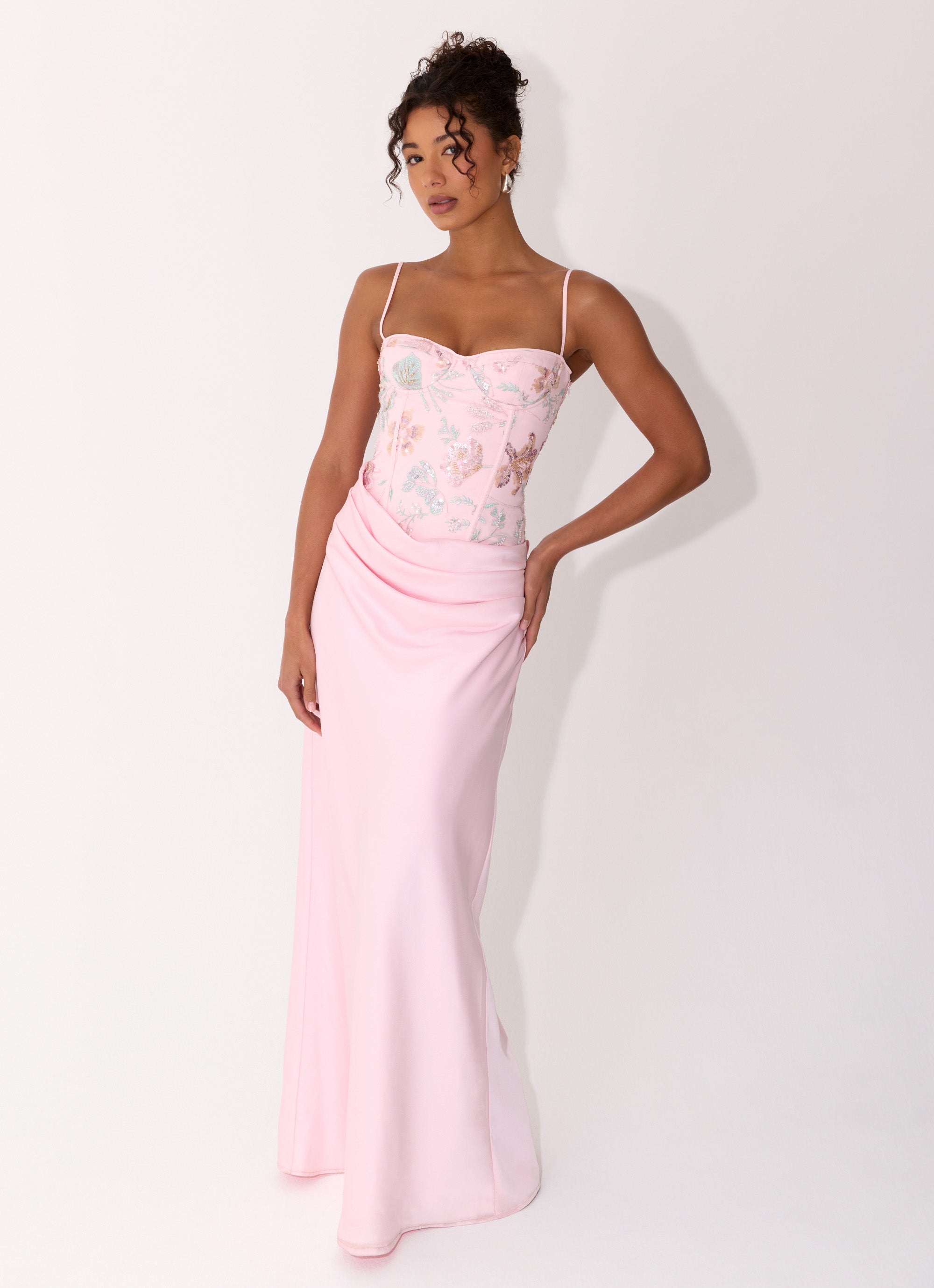 Euphoric Beaded Maxi Dress - Pink Everbloom