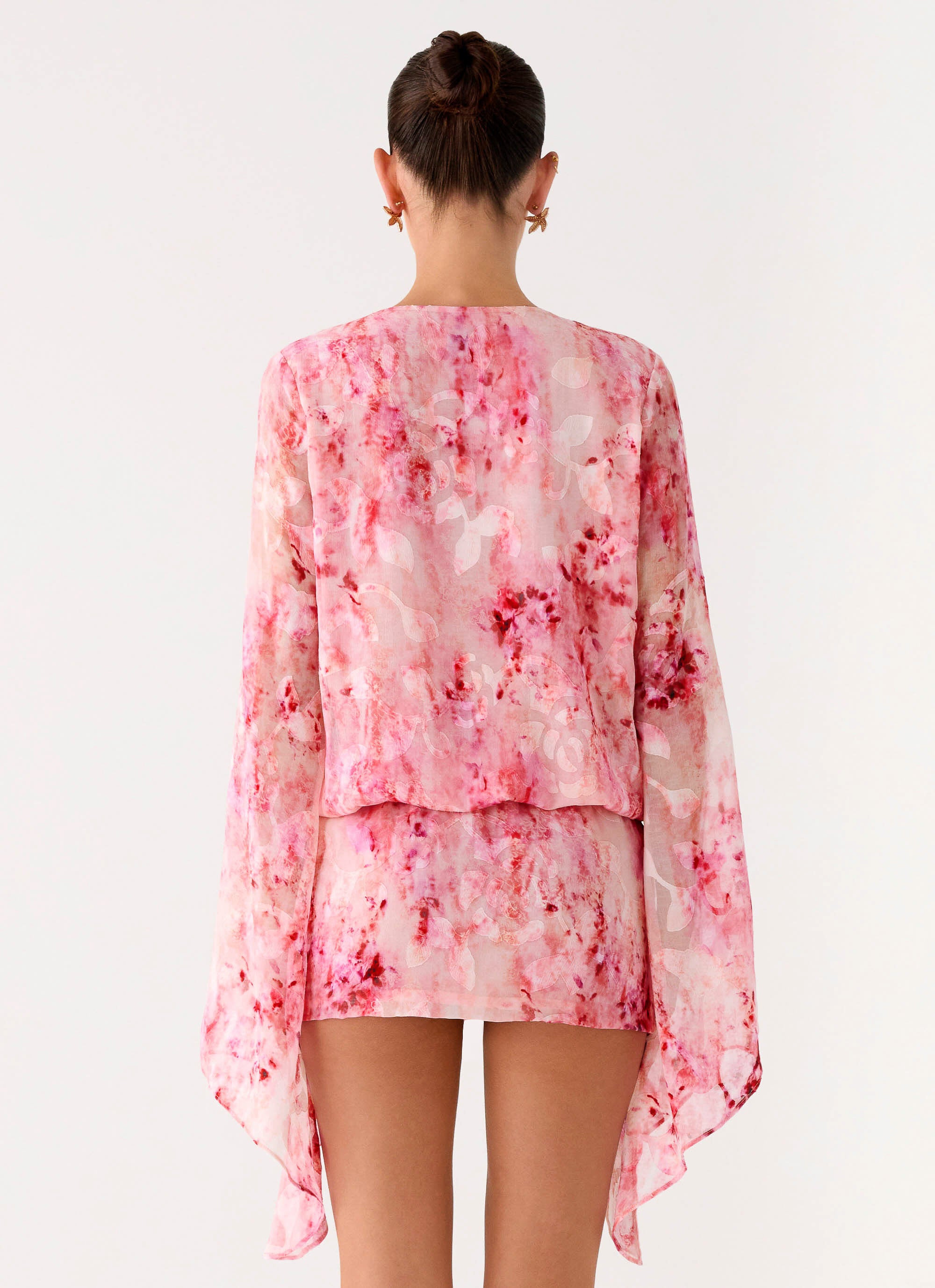 Junia Long Sleeve Mini Dress - Pink
