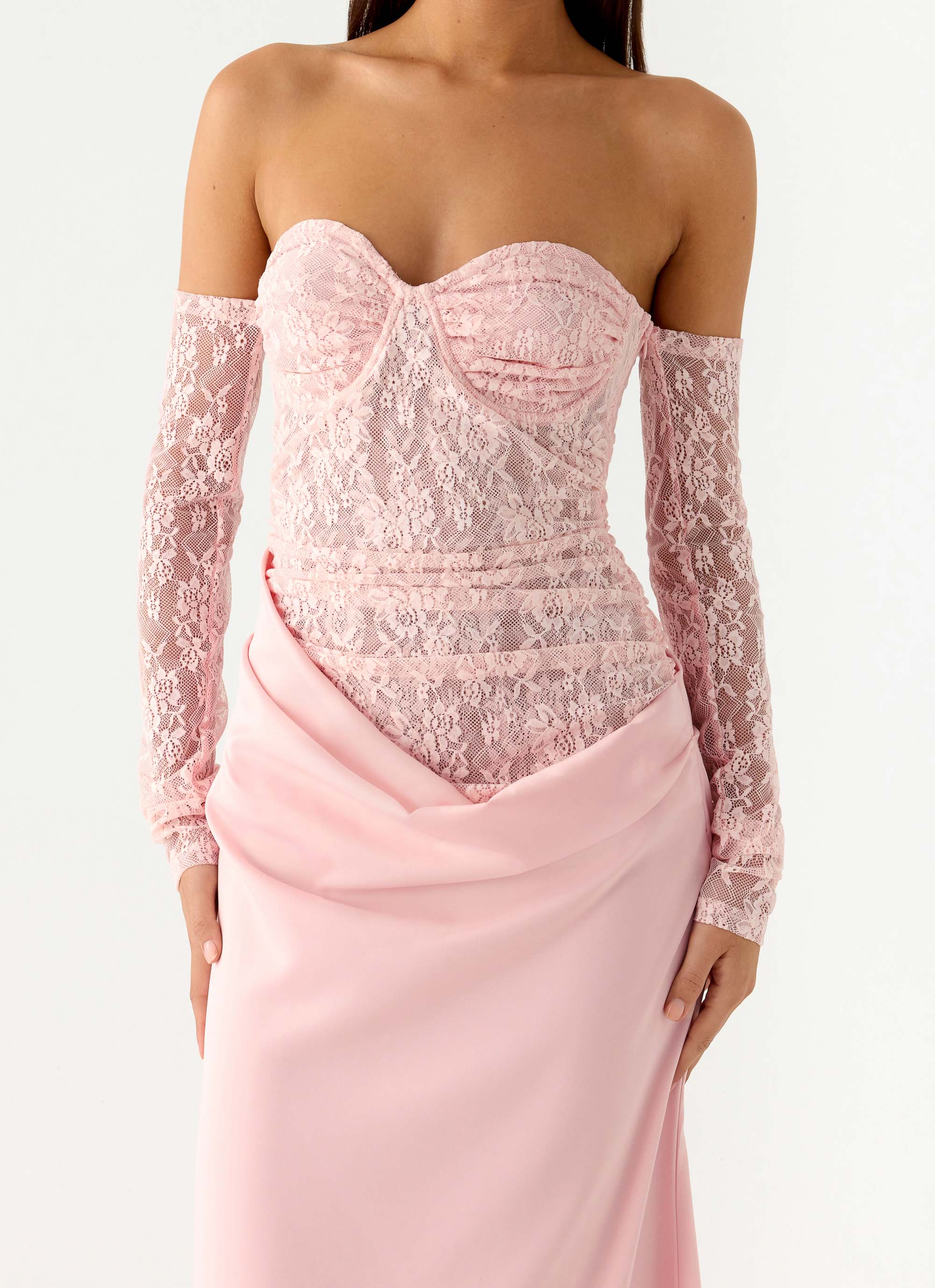 Kaina Off Shoulder Maxi Dress - Pink