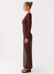 Kerri Knit Maxi Dress - Dark Chocolate