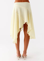 Kia Low Rise Asymmetrical Midi Skirt - Yellow