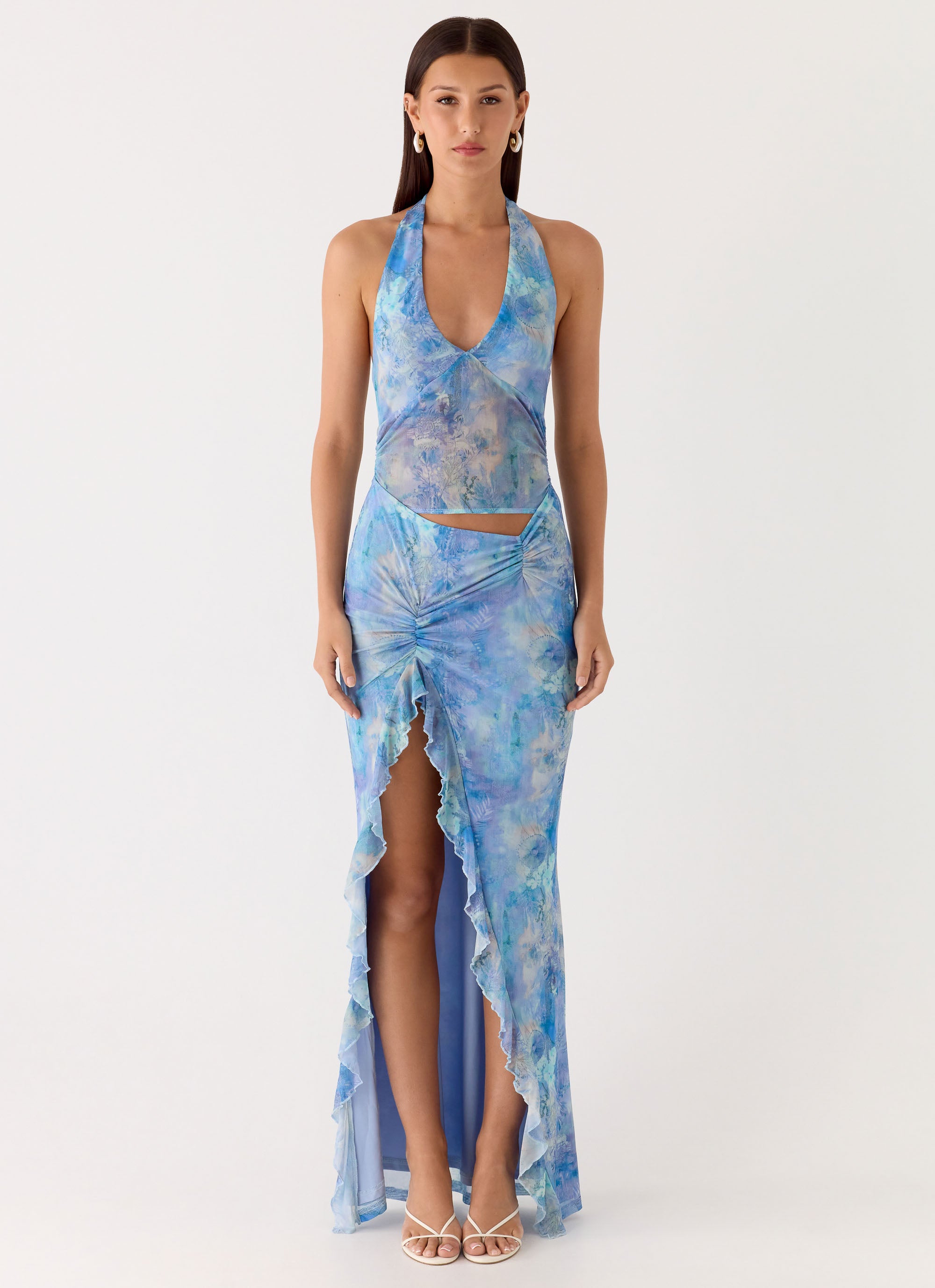 Last Sequence Maxi Dress - Aqua Paisley