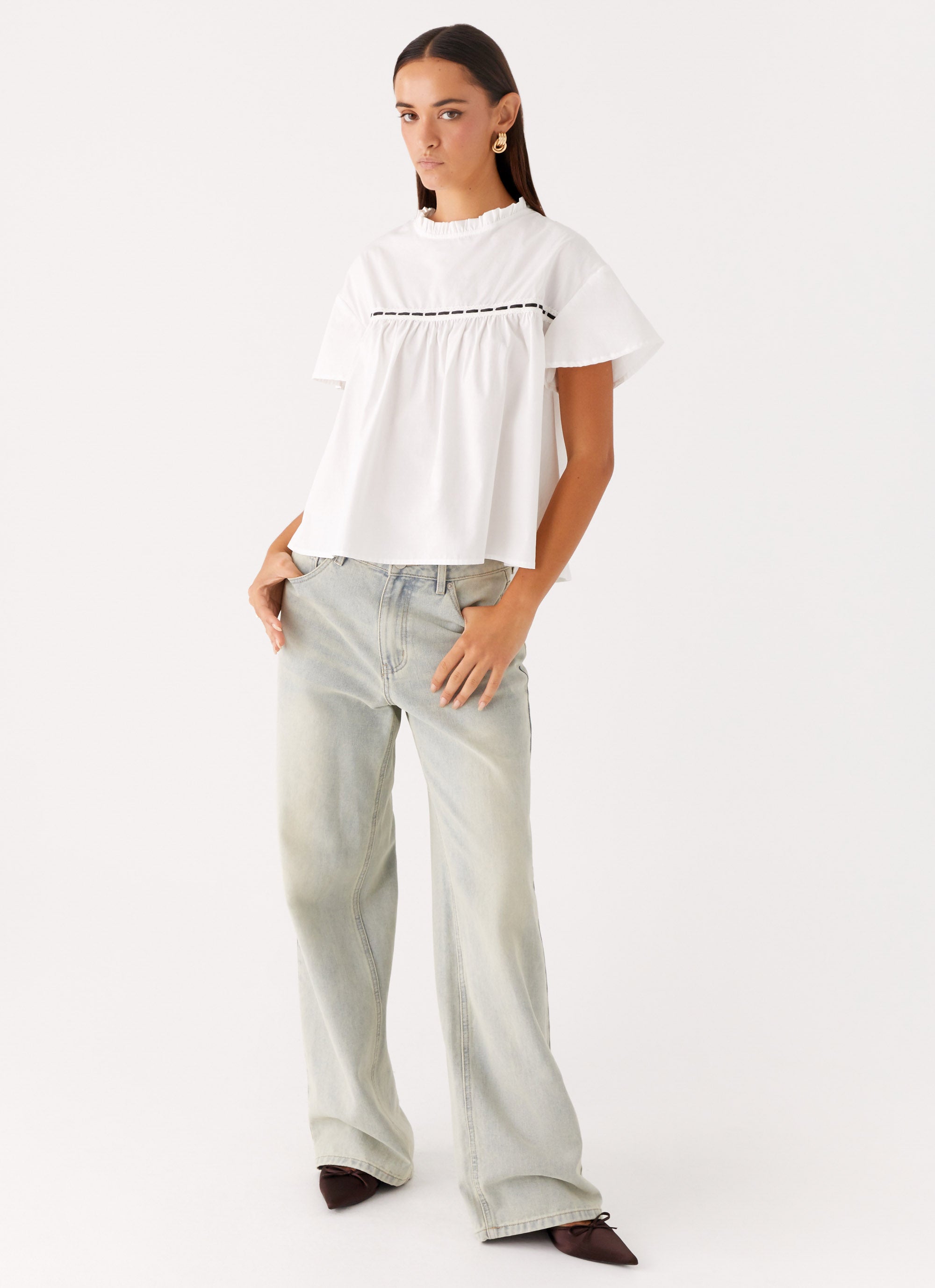 Lila Babydoll Top - White