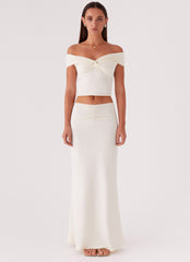Trixie Twist Off Shoulder Top - Ivory