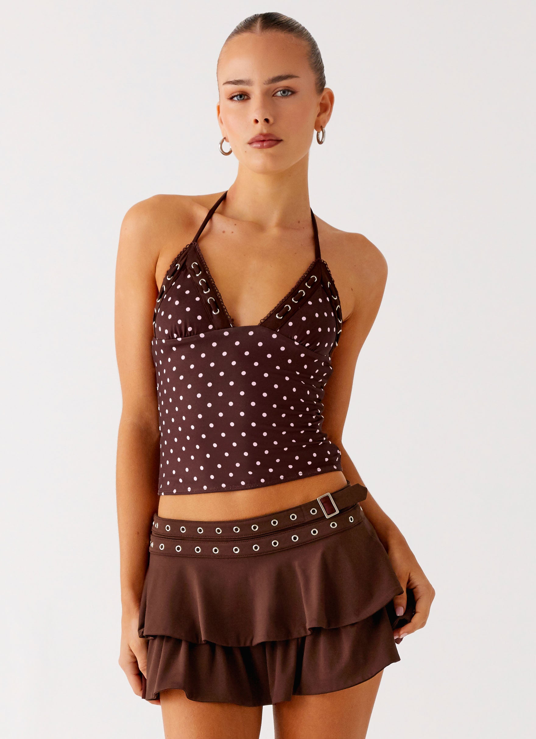 Prologue Belt Mini Skort - Chocolate