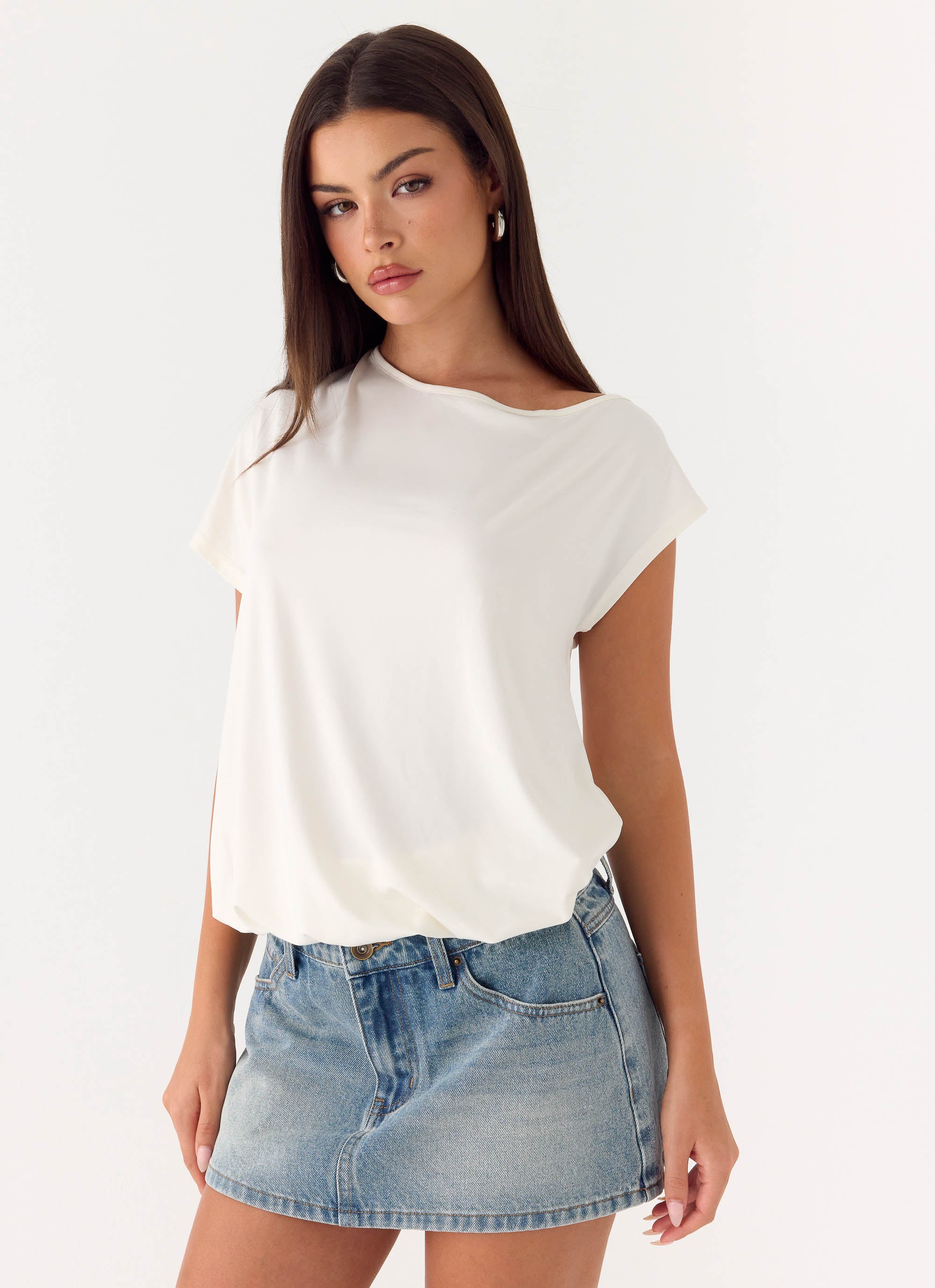 Silas Low Rise Denim Mini Skirt - Vintage Wash Blue