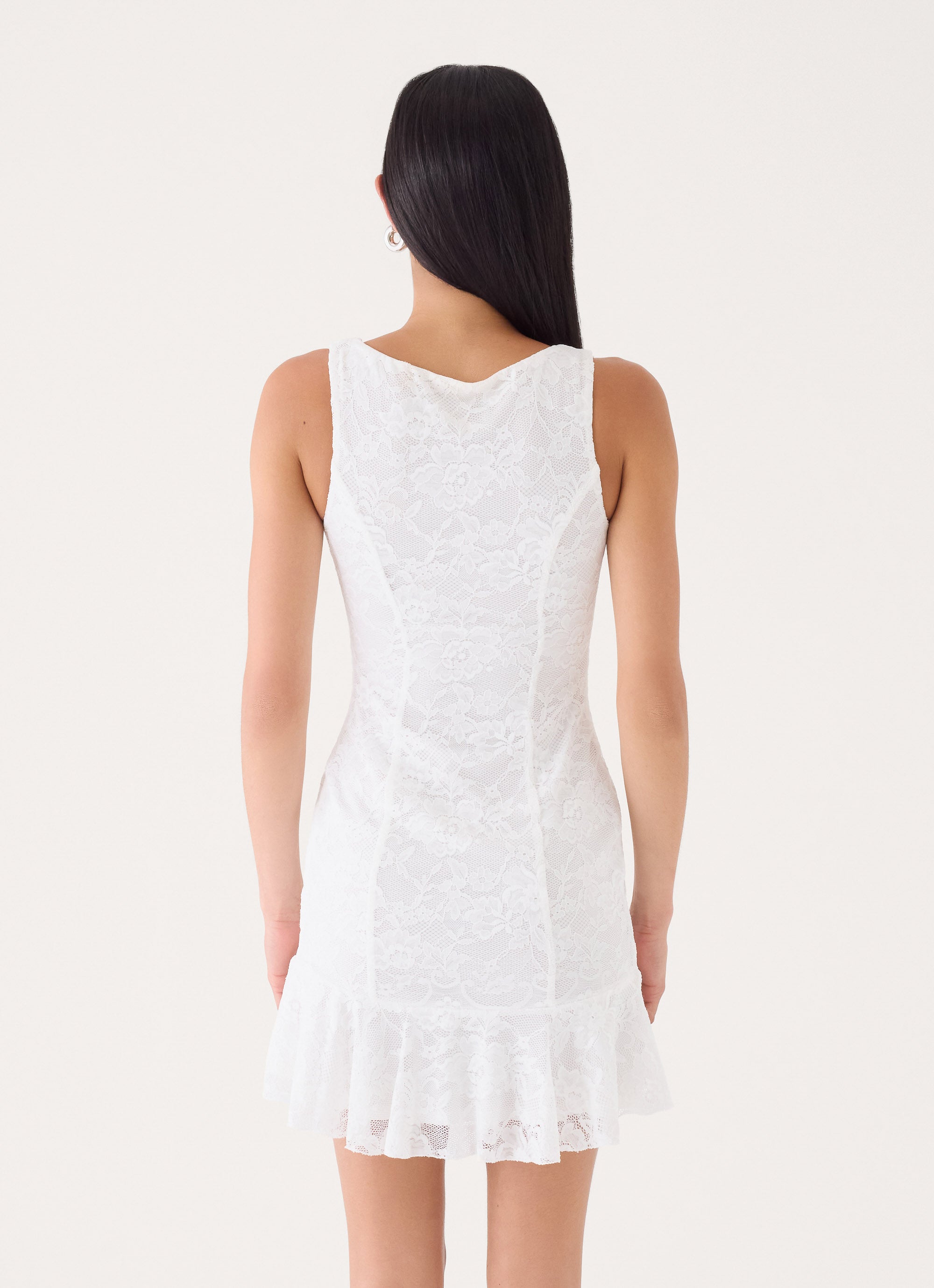 Sweet Verona Lace Mini Dress - White