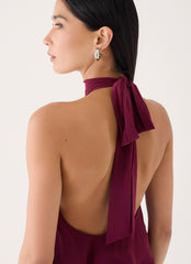 Vira Halter Mini Dress - Plum