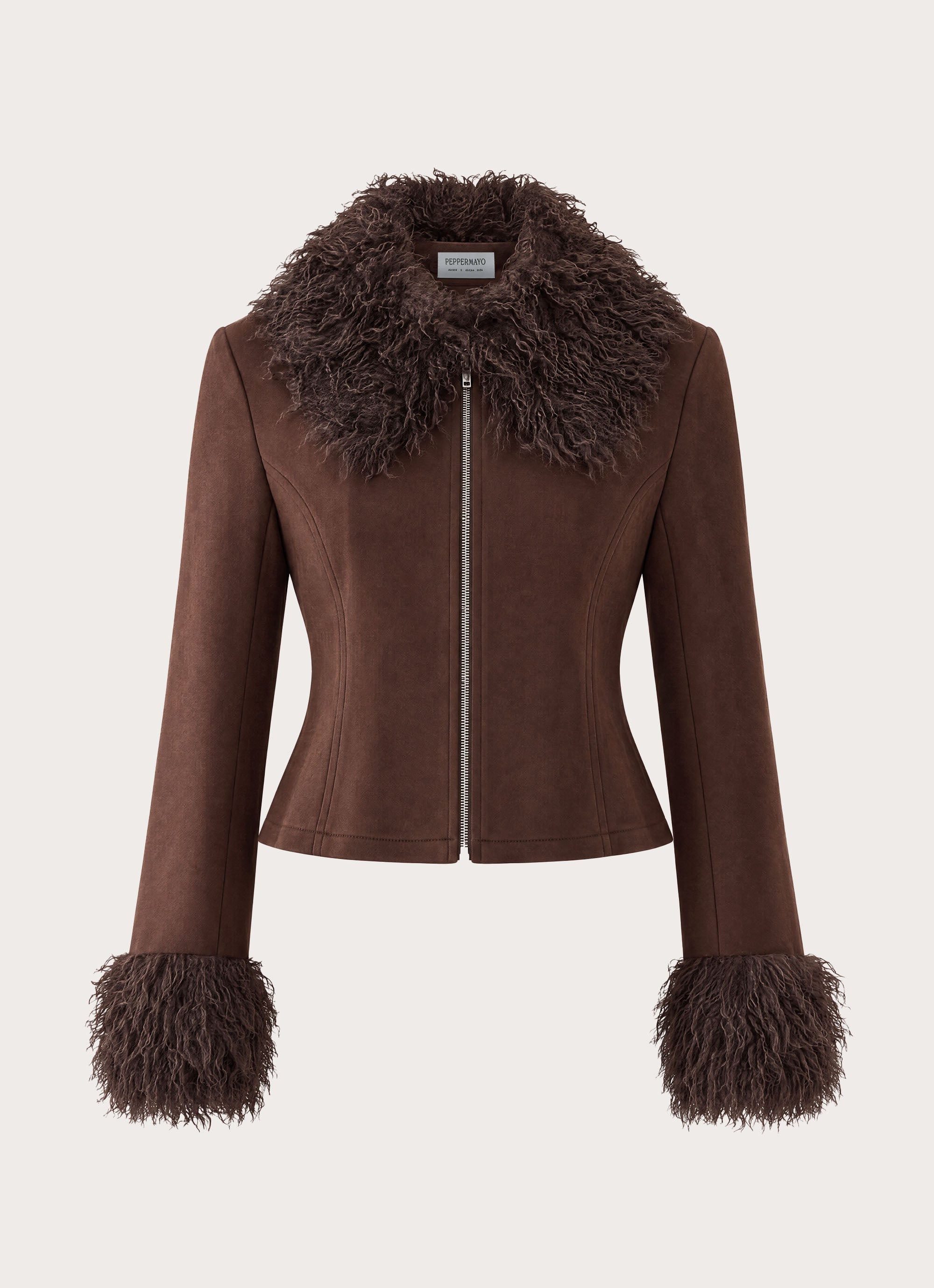 Wild Hide Faux Suede Jacket - Chocolate